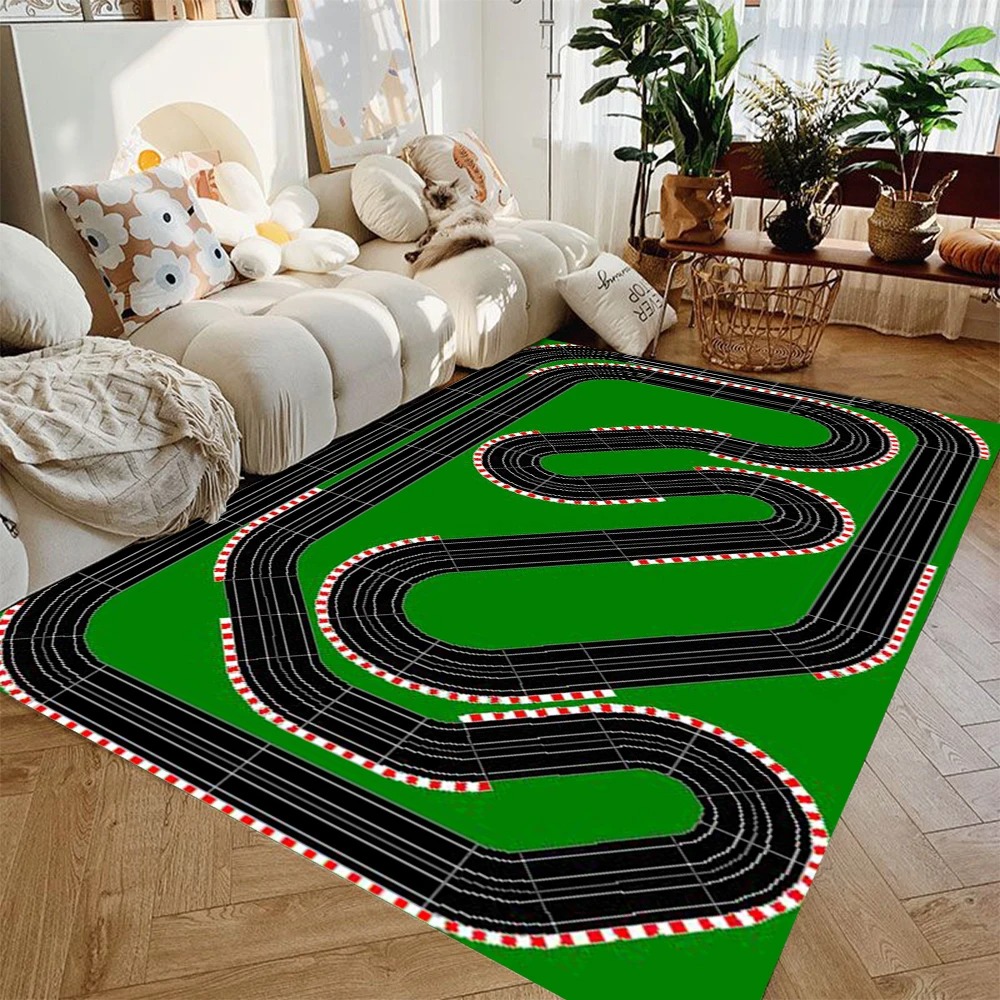 Lighting Mcqueen Bedroom Decor - Alfombra de Juego Interactiva de Carretera