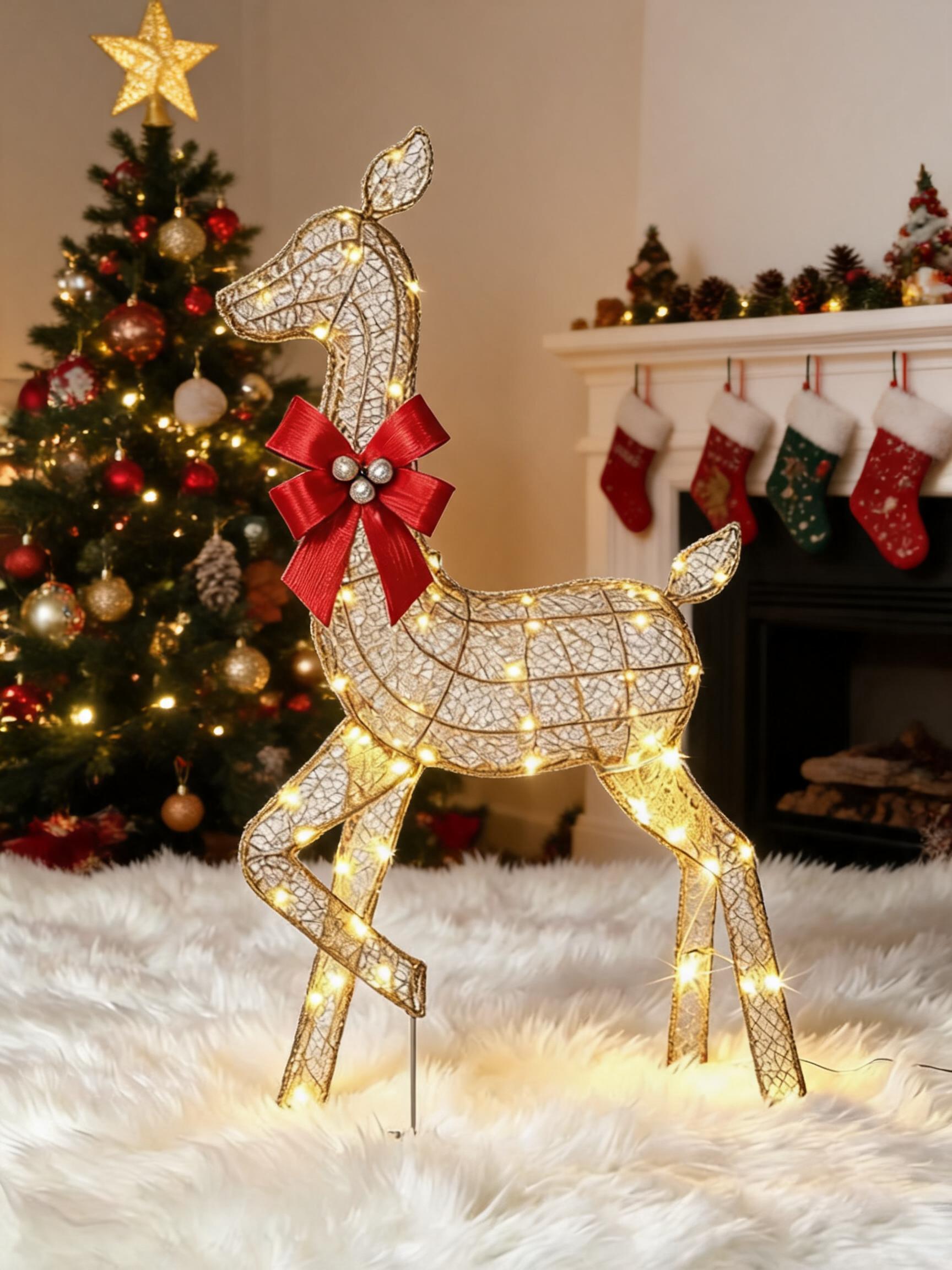 Up Lighting Decor - Juego de 3 piezas de ciervos