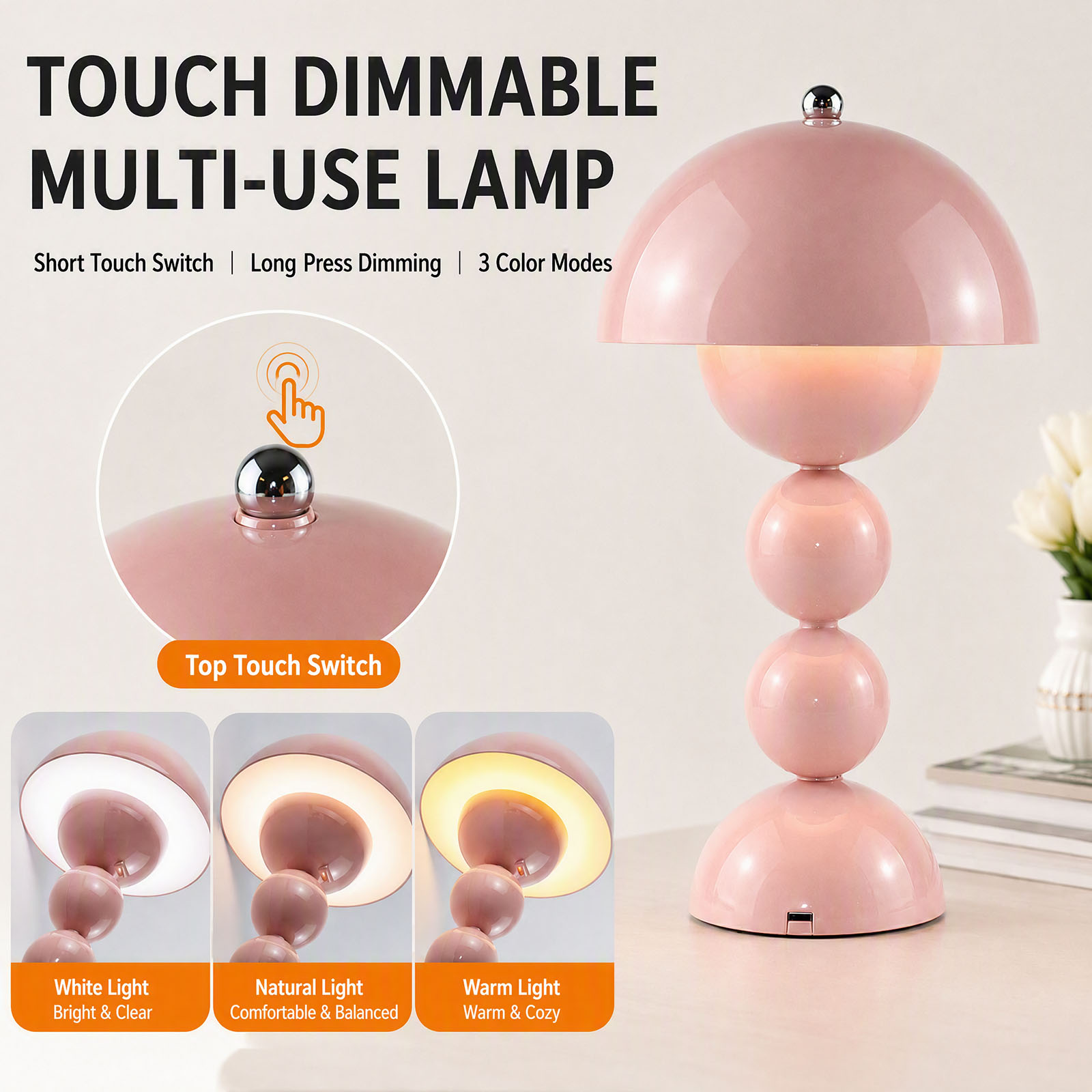 Lámpara de mesa vintage con fo - Lighting Decor Bedroom reseña y precio