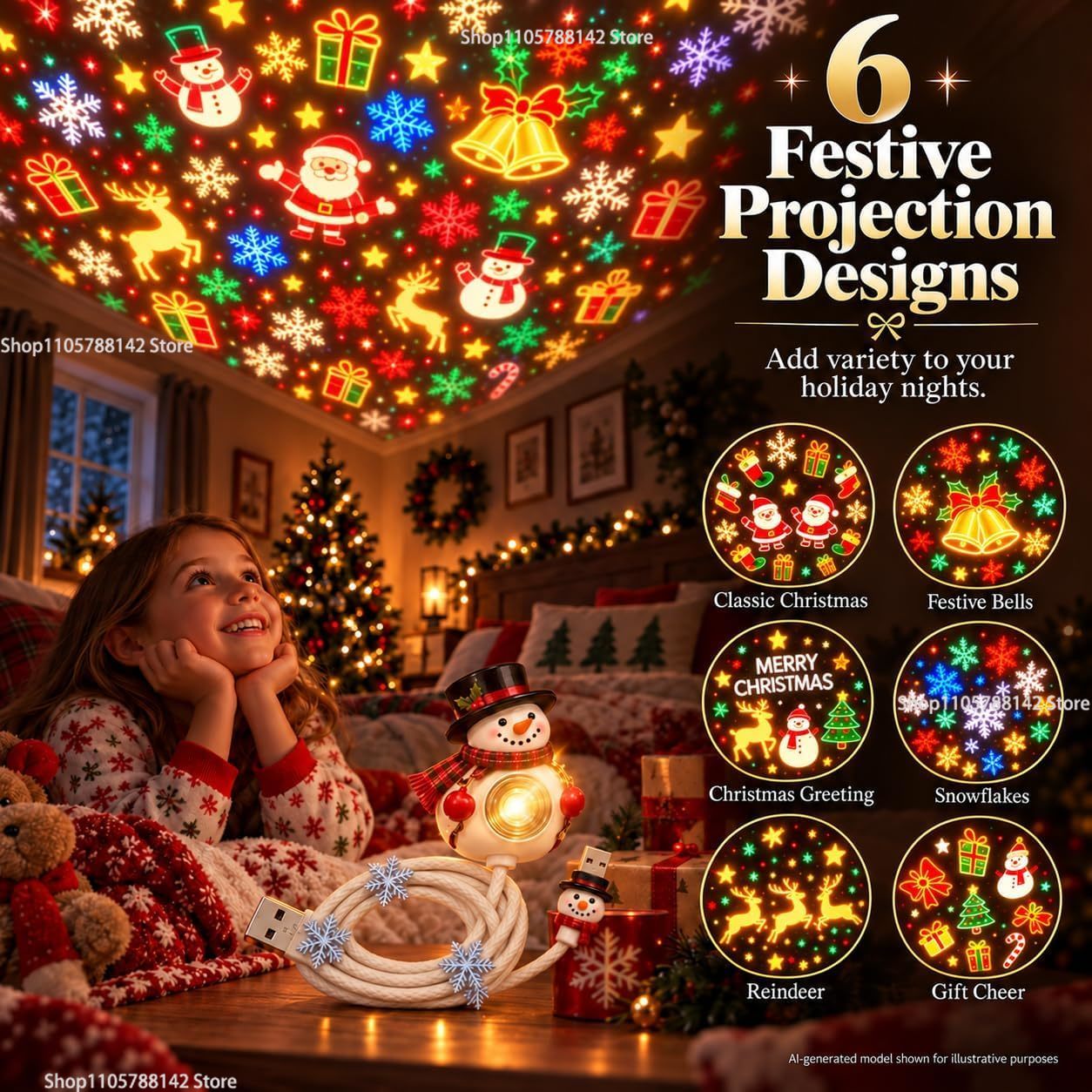 Proyector de luces navideñas c - Lighting Christmas Decor reseña y precio