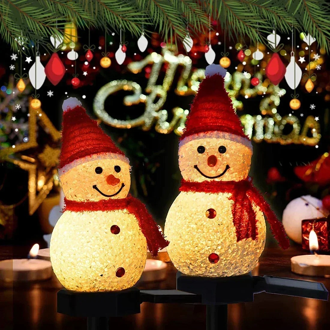 Lámpara Solar de Jardín con Fo - Lighting Christmas Decor reseña y precio