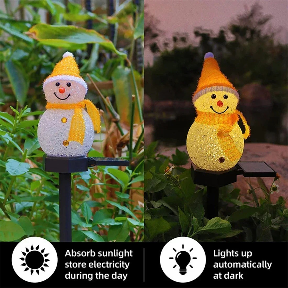 Lámpara Solar de Jardín con Fo - Lighting Christmas Decor reseña y precio